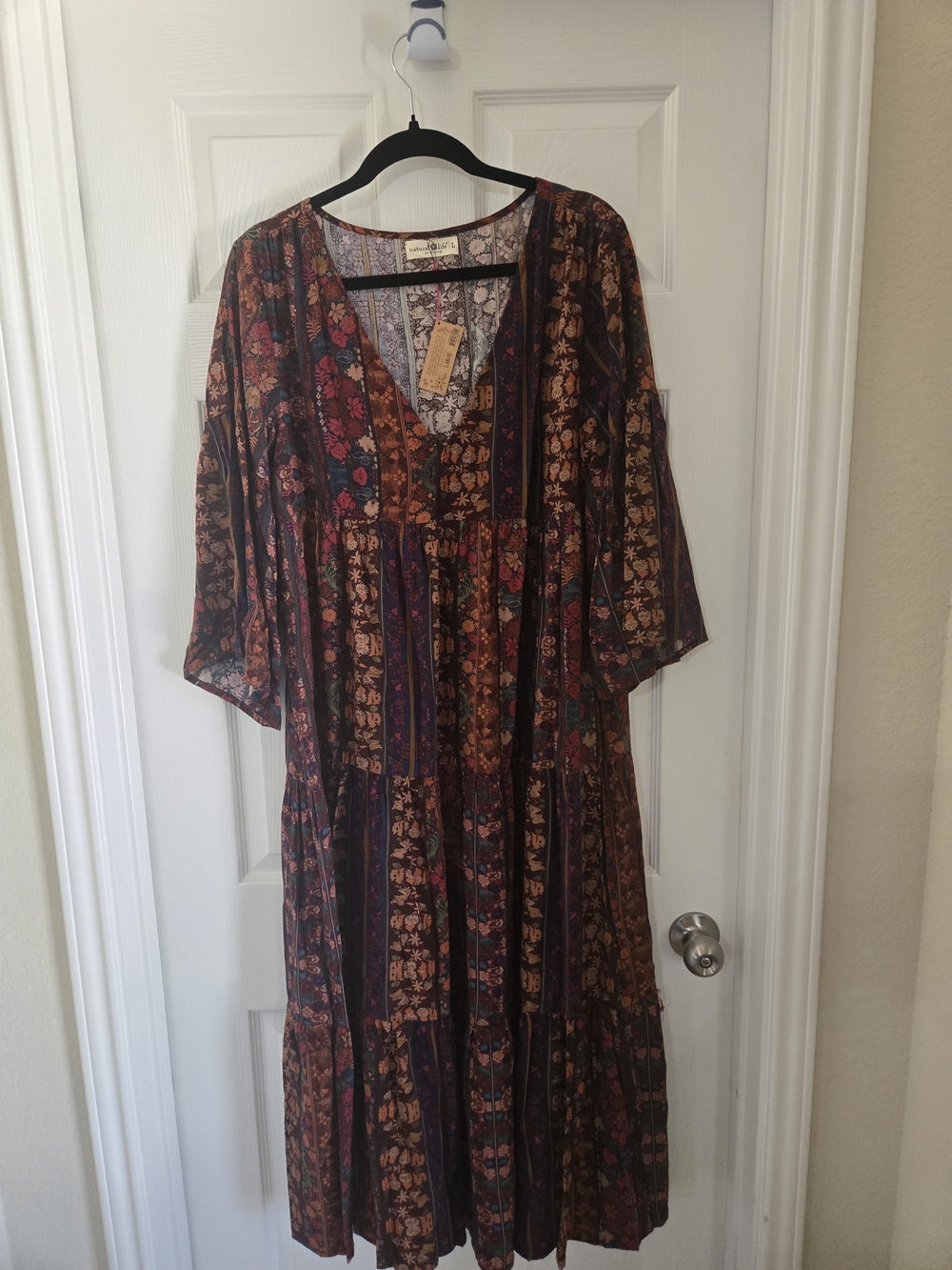 NATURAL LIFE Burgundy Floral Boho Maxi Dress - Picture 4 of 16